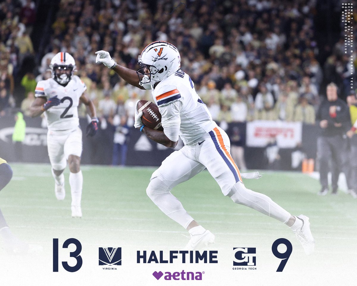 Halftime presented by @Aetna. 🔶⚔️🔷#GoHoos