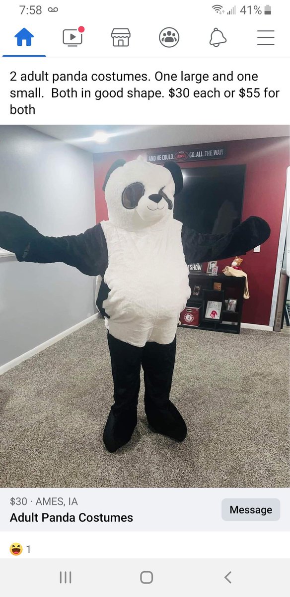 wadertater15's tweet photo. @TravisCreates Here is a Party Panda costume https://t.co/AsdmIKbUEH