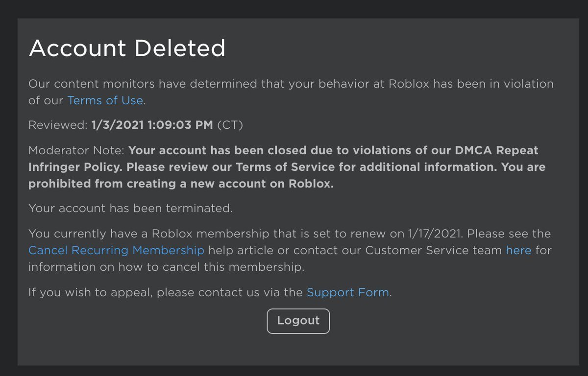 Аккаунт deleted РОБЛОКС