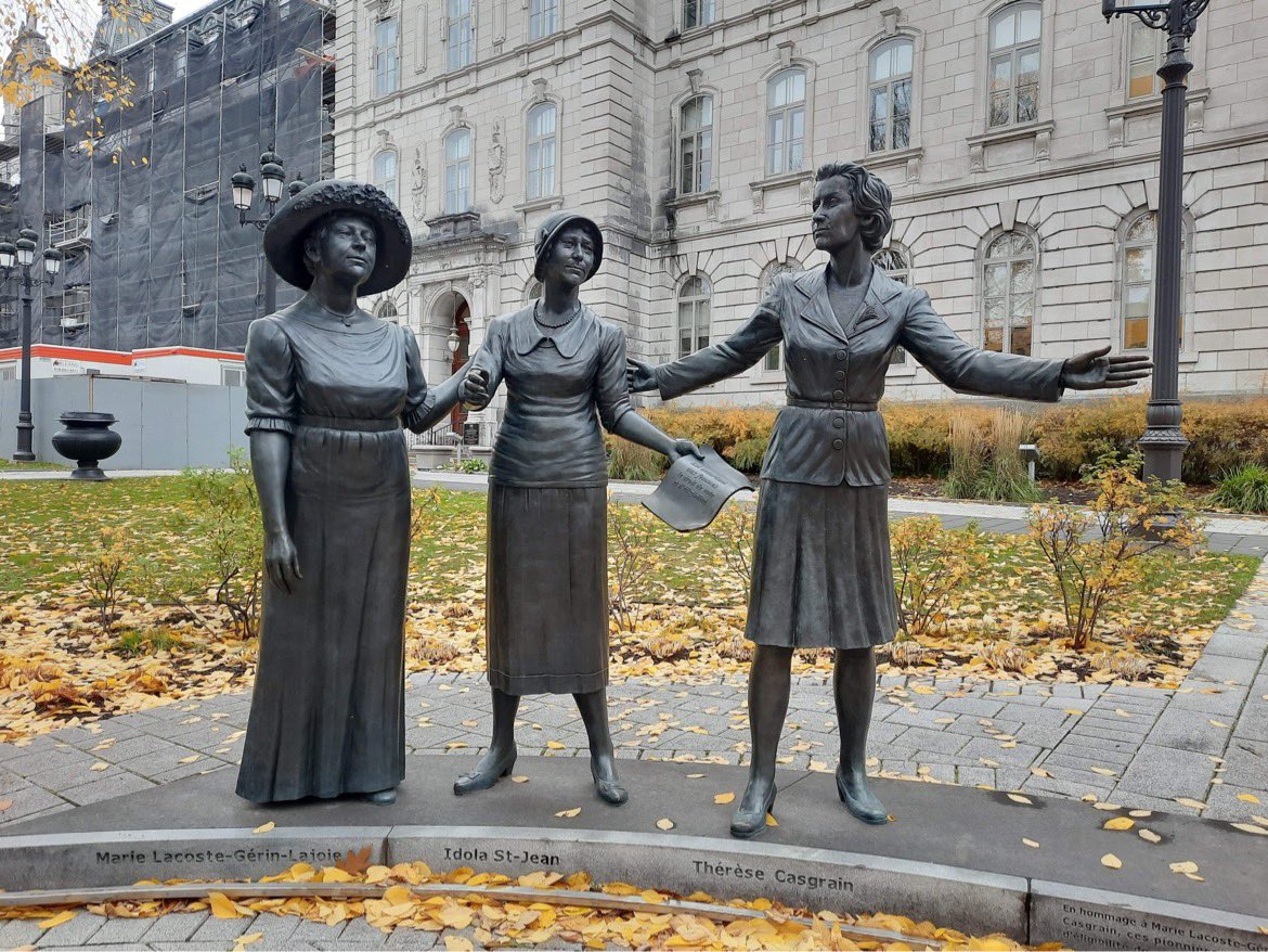 Hauser4trustee's tweet photo. Greetings from Quebec! I’m here with my Sisters from the United Steel Workers Union for the National Women's Conference. It’s been amazing and I have met so many inspiring women! These are a few women who fought so hard for the right to Vote!! Don't forget to vote on Oct 24th! 🗳 https://t.co/XIruzBTxQZ