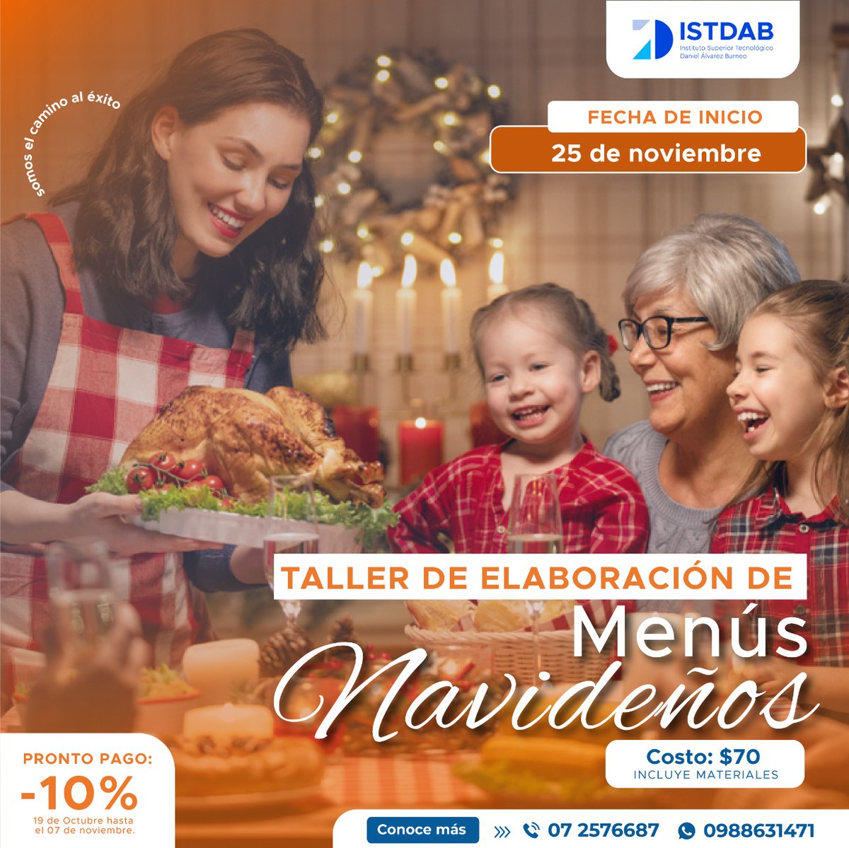 👨‍🍳¡Inscripciones Abiertas!

👉Forma parte del Taller de Menús Navideños