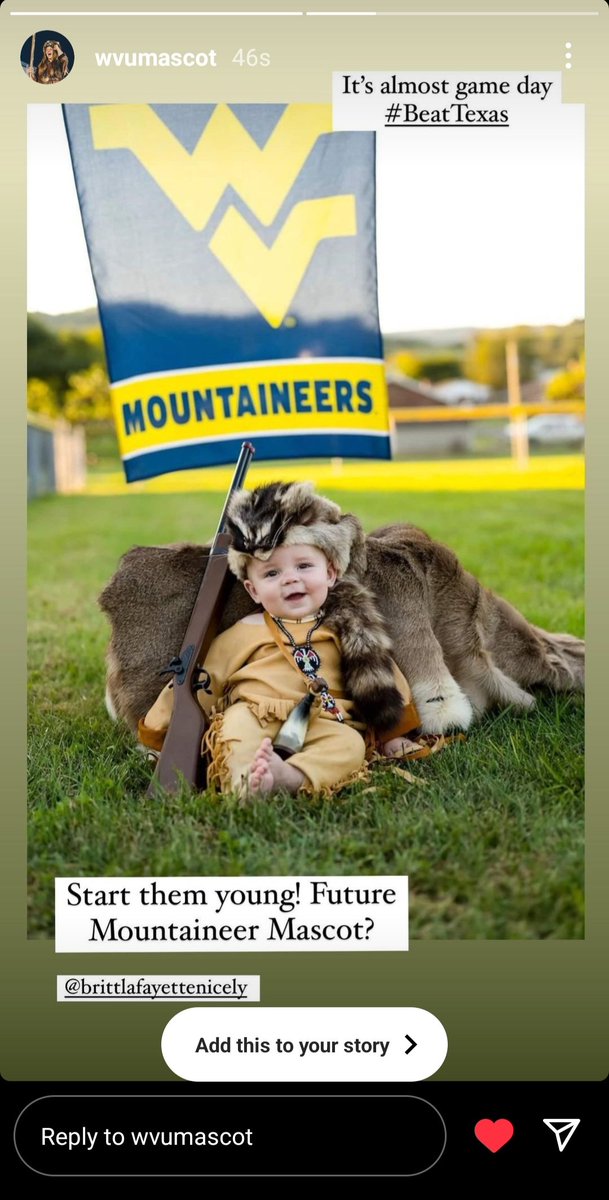 brittlafayette's tweet photo. @WestVirginiaU Done. We love her 💙💛 https://t.co/hllcBLkKo4