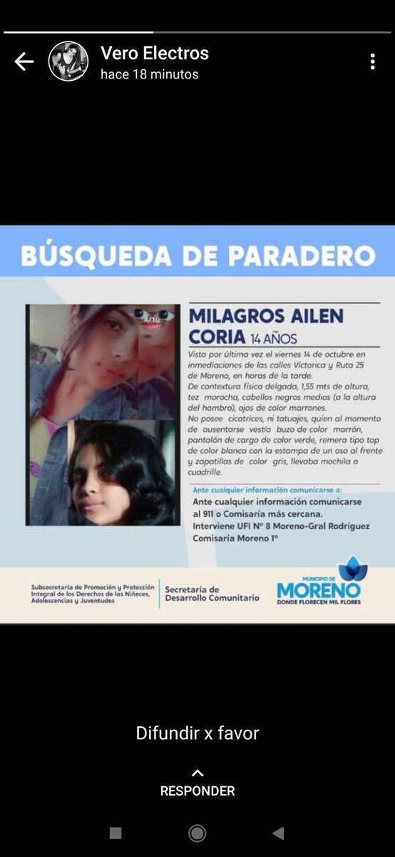 jorevera's tweet photo. #Desaparecida #Argentina #Urgente https://t.co/eNJHeMJtn5