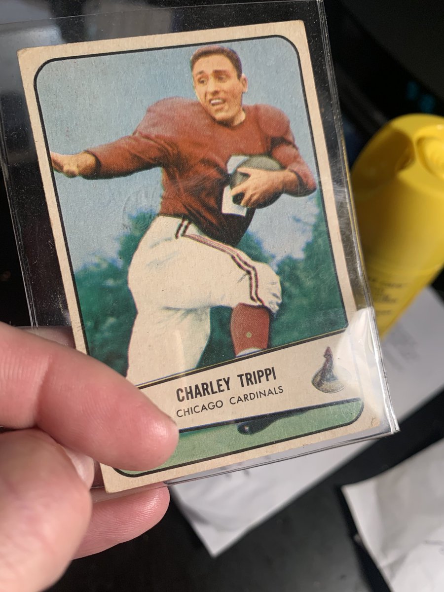 BillSchulz's tweet photo. RIP to Charley Trippi. One of the greatest all-around, quadruple-threat players in @NFL history. Died today at 100 years of age. PS Thanks for saving ur old football cards, mom! https://t.co/oKGCm3alAR