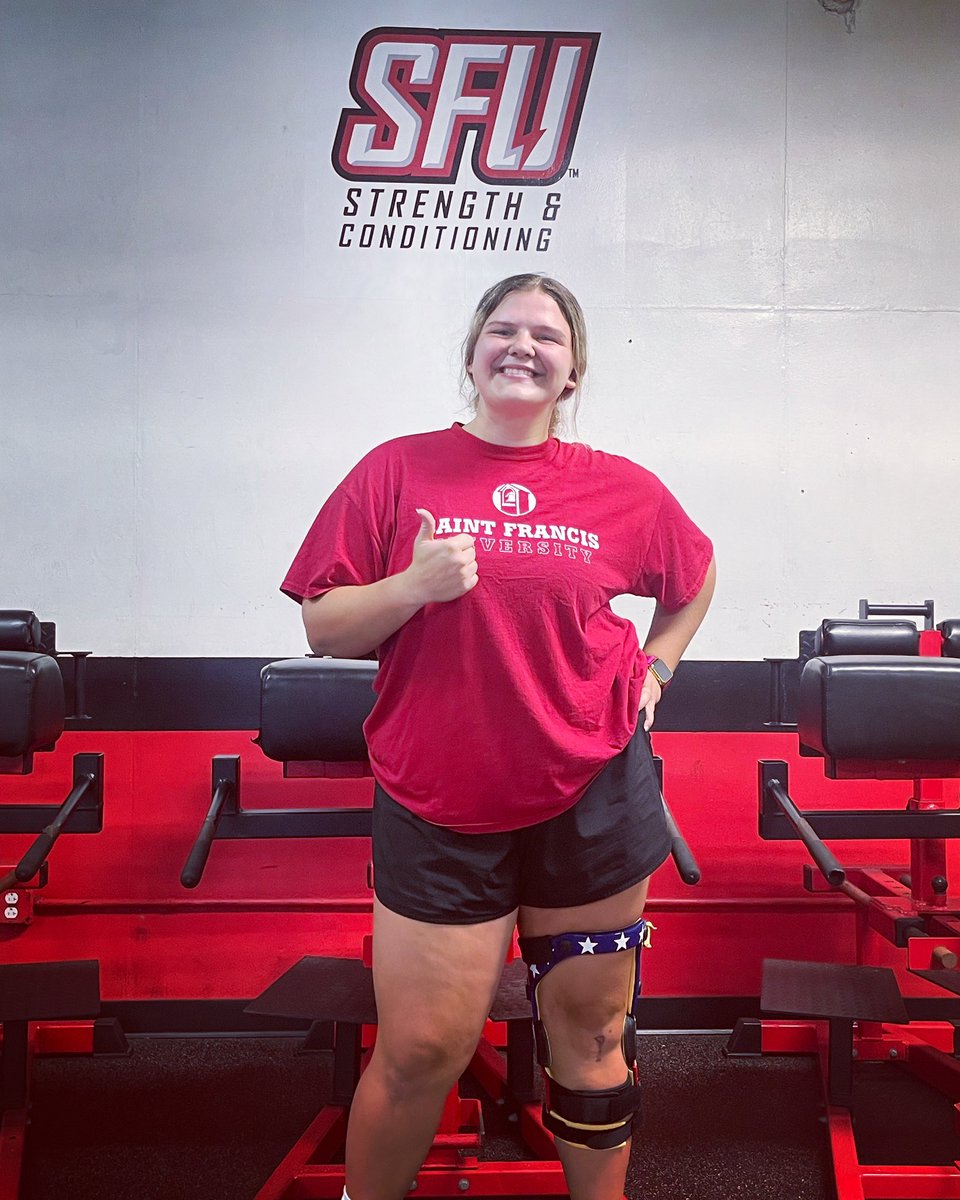 The <a href="/redflashlax/">Saint Francis Women's Lacrosse</a> worker of the week is @newmangoalie40 ! Her energy and work ethic invigorates the weight room! 🔴⚡️🥍