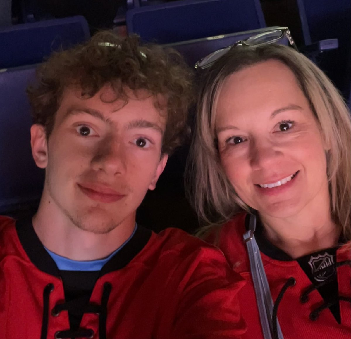 Hey <a href="/NHLFlames/">Calgary Flames</a> Thank you so much for the tickets to tonight's game .. my son and I are ready to watch the Flames burn the Sabres. Go Flames go! 🔥🔥🔥 #hockey