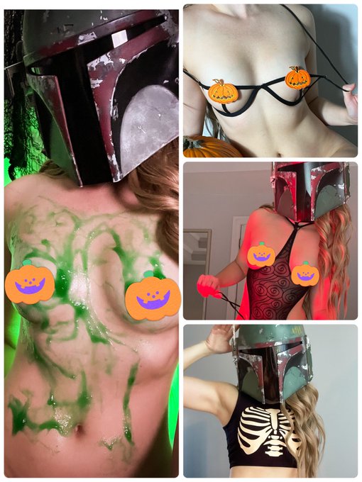 Some spooky pics from last year&rsquo;s Halloween 🎃 posts on OnleeeFetts. I slimed myself&hellip;.. https://t.co/<a href="/tag/slaveleia"class="tags"><span>#slaveleia</span></a>