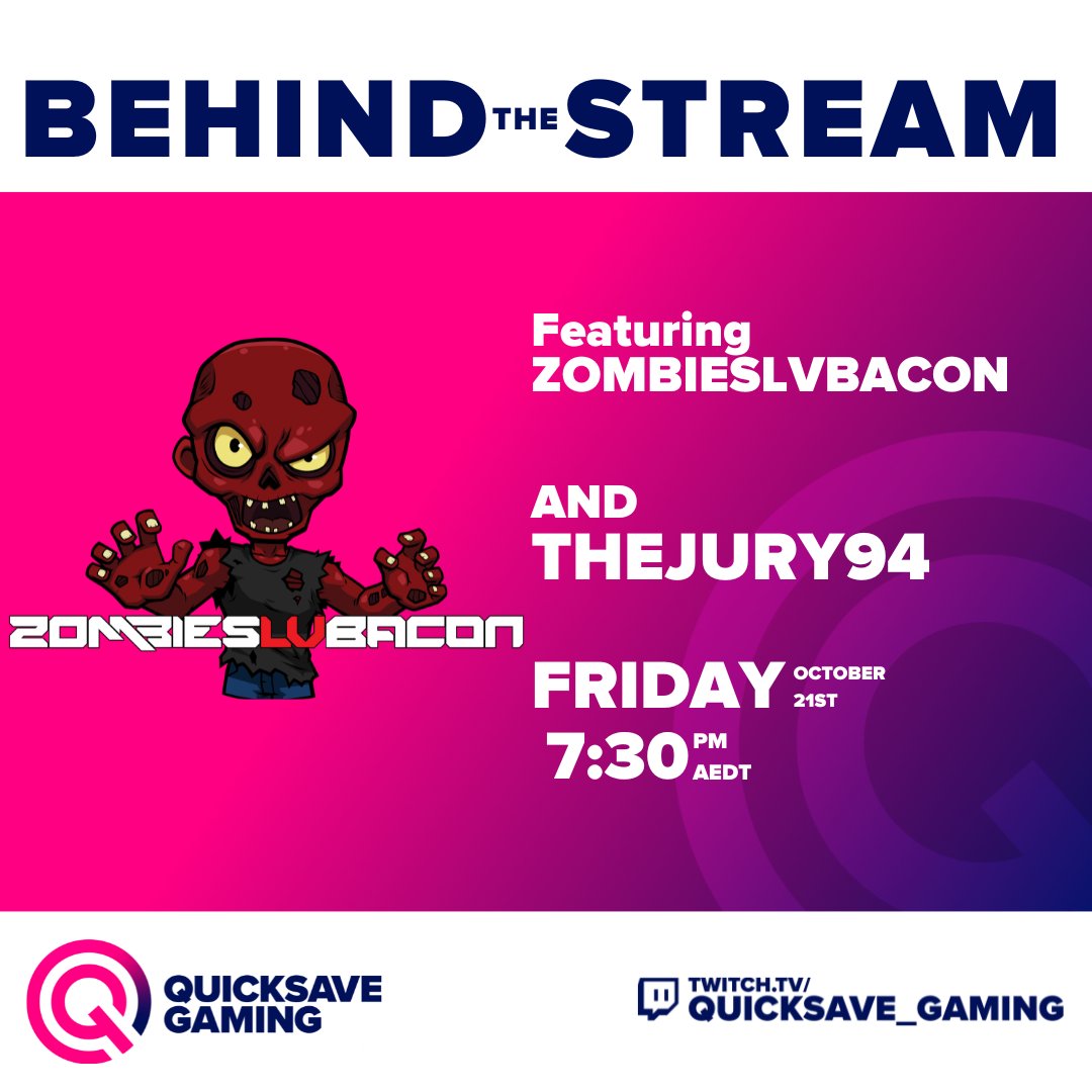 QuickSaveGamin1's tweet photo. Tonight on Behind the Stream we will be getting to know @ZombiesLvBacon, one of the leaders of @Team_OCE!

Come and check out the interview at 7:30 AEDT! https://t.co/yyw1E5l5XN