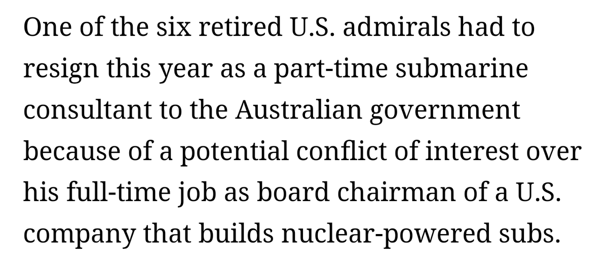 Punk_Flight's tweet photo. #Australia :
About 🇦🇺 #submarine programs #ClassAttack & #AUKUS agreement and issues of #ConflictOfInterest | @washingtonpost :
https://t.co/SAv0v6K2hf
(J'anticipe les cries d'orfraies : on a aussi nos conflits d'intérêts & réseautages dans nos politiques, y compris de Défense) https://t.co/u8T8n2MdS4