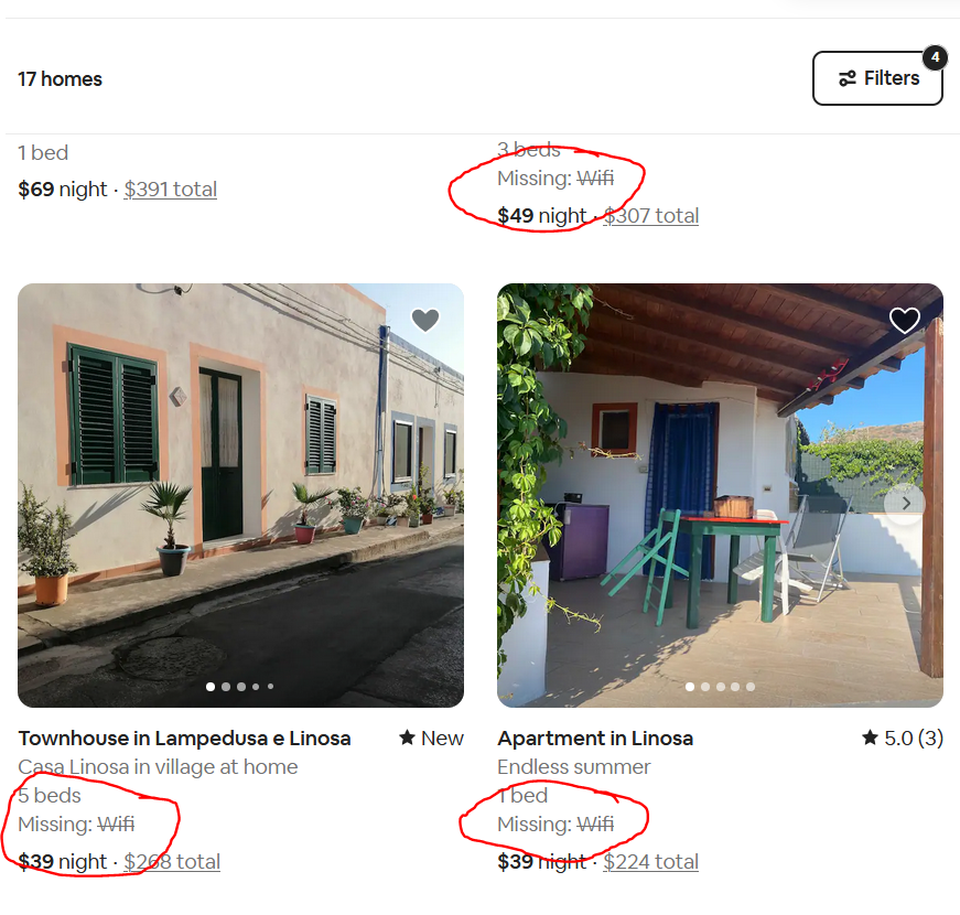 EcnaEcna's tweet photo. @Airbnb I really hate that when I turn on a filter I still see results that don't match those filters. The point of the filters is not to see results that don't fit my search!! If there are no results, I can't stay there! I'll go stay in a different town if there are no matches! https://t.co/xOWvC2hBlL