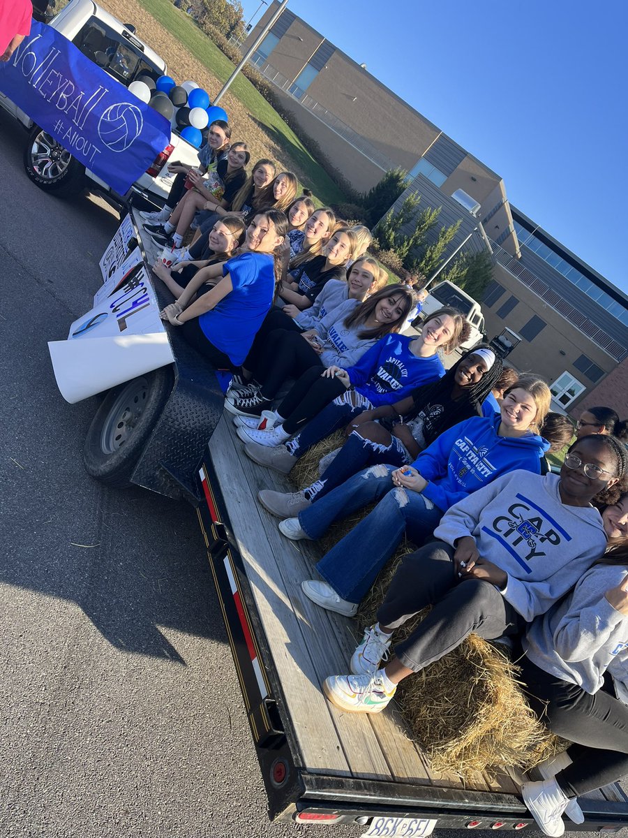 CapCityCavsVB's tweet photo. Your volleyball girls had a blast in today’s homecoming parade! We love seeing our Cavalier Community! #CavFam #hocoparade #CC4L https://t.co/sUKrHjyY7C
