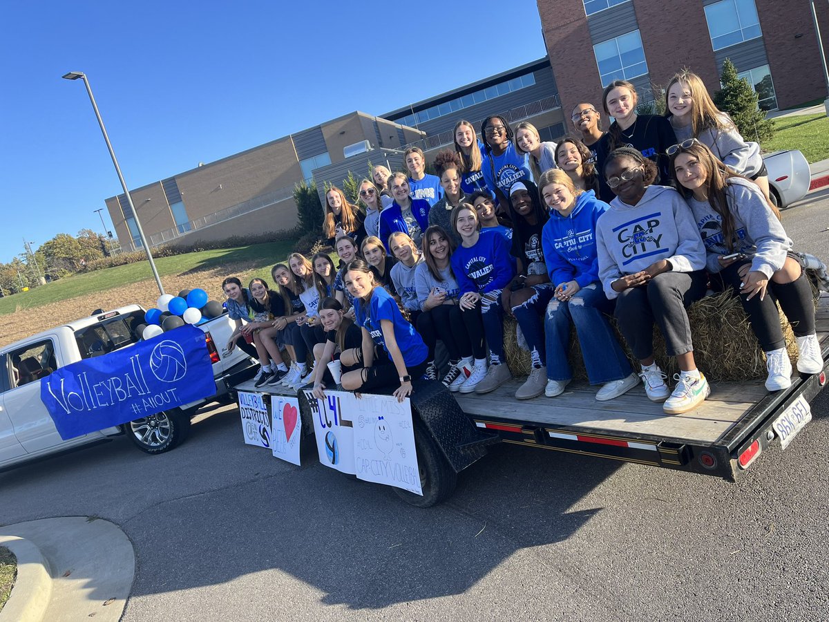 CapCityCavsVB's tweet photo. Your volleyball girls had a blast in today’s homecoming parade! We love seeing our Cavalier Community! #CavFam #hocoparade #CC4L https://t.co/sUKrHjyY7C