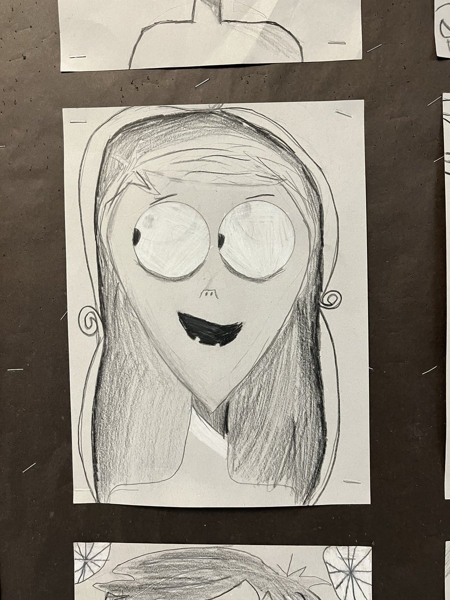sarah29th's tweet photo. Always so impressed with 5th grade and their Tim Burton inspired self-portraits! @CrosswindElem https://t.co/EhVkGn4NyR