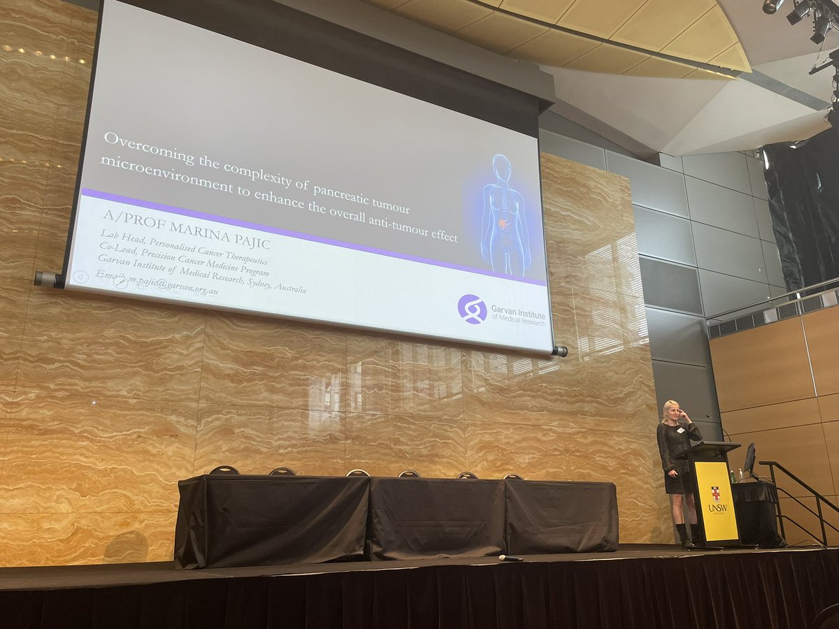 CancerImmIdeas's tweet photo. Amazing talk by Associate Professor Marina Pajic from @GarvanInstitute! She presents on how modulating diverse components of tumour micro environment can improve efficacy of immunotherapy in pancreatic cancer. #CIIF22 https://t.co/ZQlrI5eFXf