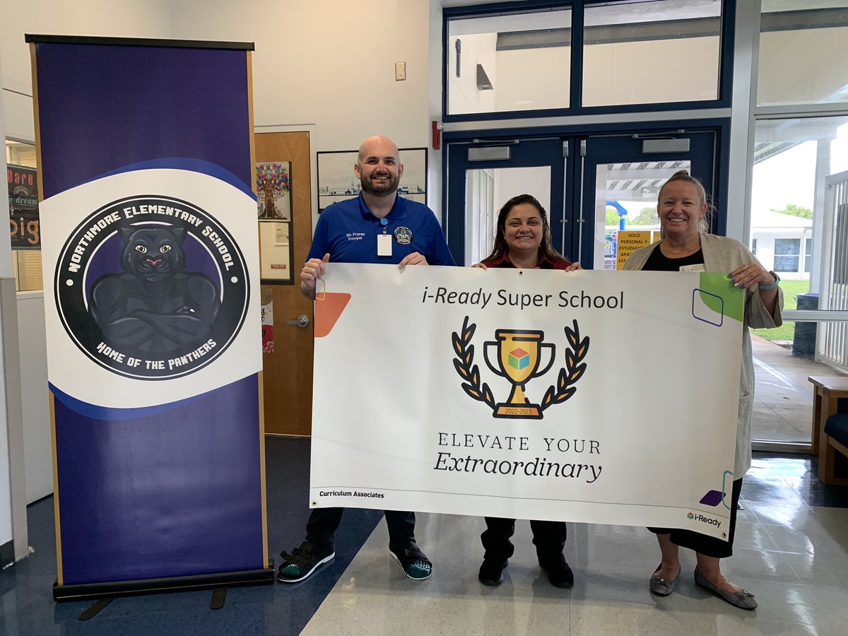 We are officially an i-Ready Super School for having considerable use and growth using the program! A great accomplishment! @NorthmoreElem @CPedraza_AP @JacobW_SSCC @Area4SuptPBCSD @pbcsd @CurriculumAssoc #EducateAffirmInspire