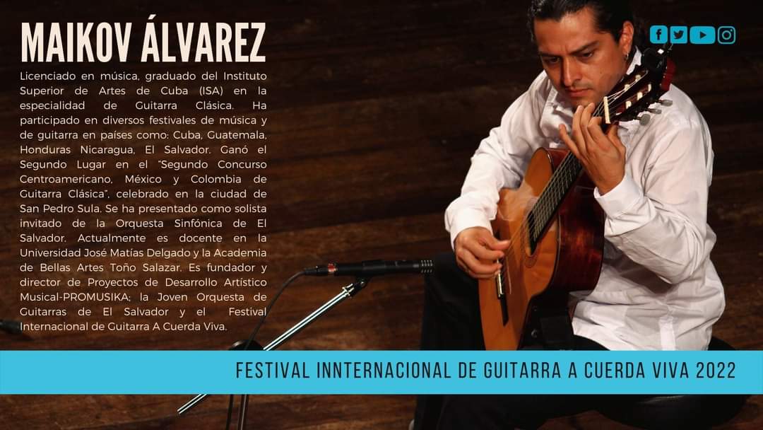 Acuerdaviva's tweet photo. Ya casi estamos de Festival. Atentos ! Este 28 de octubre damos inicio a la "Fiesta de la Guitarra Clásica en El Salvador" A Cuerda Viva 2022. https://t.co/KnNimgj09S https://t.co/FoHG06sdx0