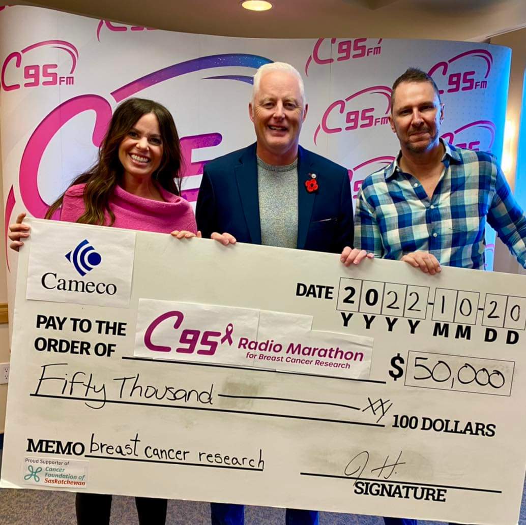 camecocommunity's tweet photo. Thank you to everyone who supported the @C95 Radio Marathon for Breast Cancer Research. This year's event raised $396,555! https://t.co/YBBeTBHOlh
