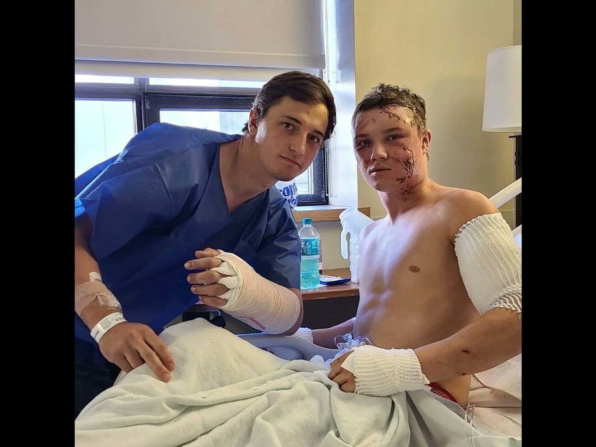 barstoolsports's tweet photo. Two College Wrestlers Were Mauled By A Grizzly Bear Over The Weekend, Fought It Off, And Survived To Tell The Story https://t.co/zFxe9KzIHD https://t.co/7Gqc3nWkLy