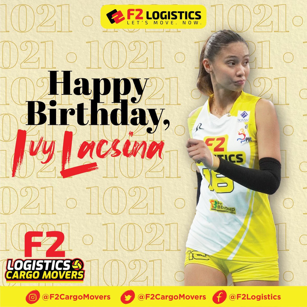 F2LogisticsPh's tweet photo. To our rookie who plays with so much maturity, 

Happy happy Birthday @ivy_lacsina !

We are proud of you bunso! 

Love,

Your F2 Family 💛

#LetsMoveNow https://t.co/A5peVYp5CJ
