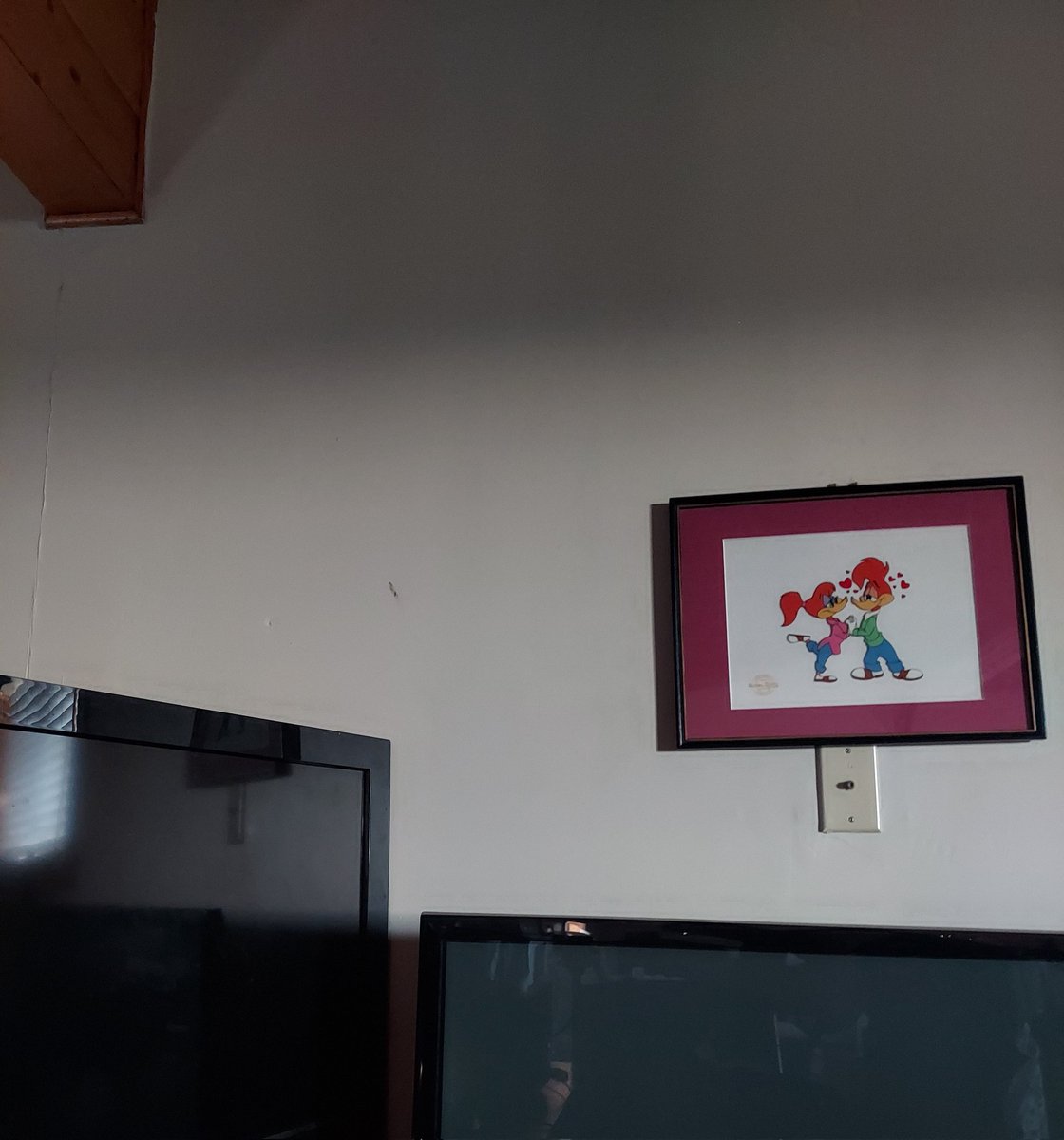 CactusInsane's tweet photo. When folks ask me what keeps me motivated to do my work and art. Have this lovely piece of animation history next to my dad, where it belongs. 

#art #animationcell #artmoots https://t.co/jDcX21ule1