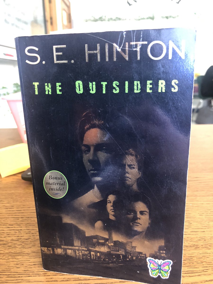It was 10 years since I’ve read this classic with a class.I even have my original copy with DAILEY labeled in sharpie.Tomorrow, I’m finishing it with my 7th graders!Some of my favorite memories teaching are a part of this book.Happy to be making more🧡🖤 🌅 #fullcircle #staygold