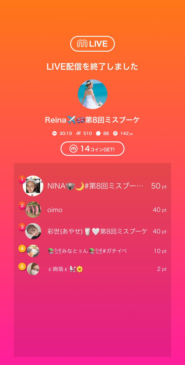 renapinko's tweet photo. 🎥:Reina✈️🇬🇧第8回ミスブーケのライブ配信
今日のミクチャライブ
見に来てくれてありがとう！
次の配信もぜひ来てね！ https://t.co/YjXIWQLqLC https://t.co/VzevXTWOmw