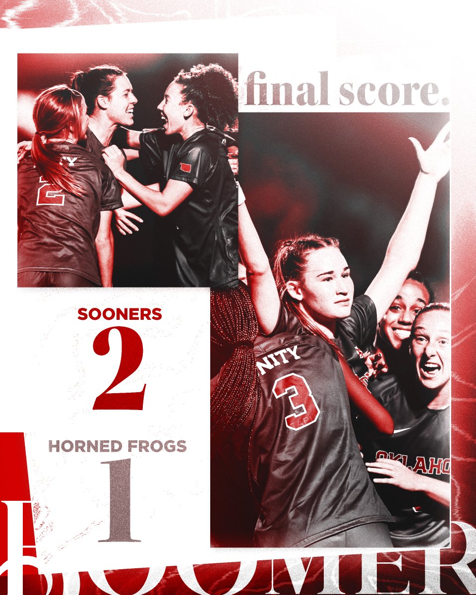𝘽𝙊𝙊𝙈𝙀𝙍 🗣️

#Sooners take down No. 12 TCU! 

#BoomerSooner☝️⚽