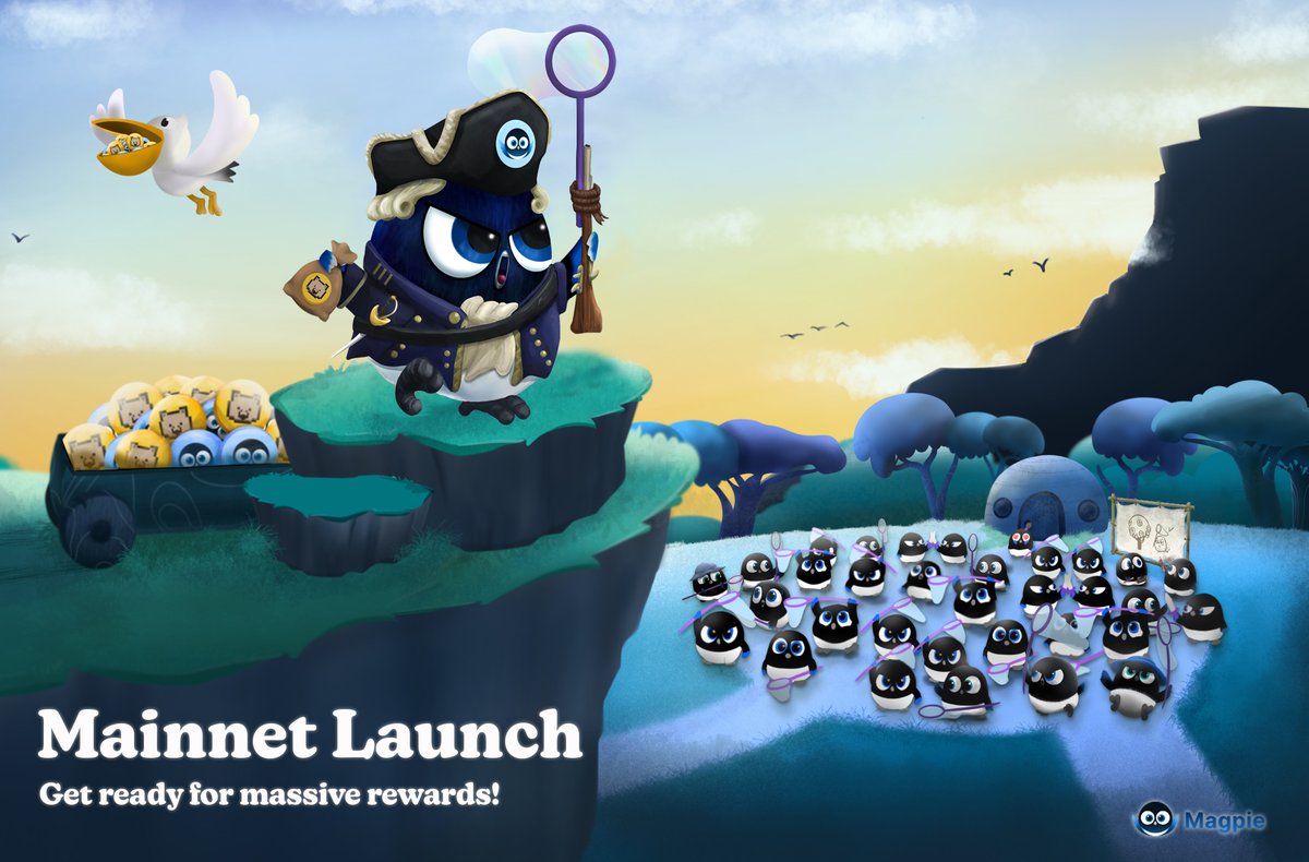 Hello #MagpieArmy!⚔️

📢We are live on #mainnet!

To celebrate we'll be running massive #Airdrops and #Giveaways for the #BAB community.🥳

Mint the Magpie Mainnet Launch OAT for a chance to be one of winners!⤵️

galxe.com/magpiexyz/camp…
Powered by <a href="/Galxe/">Galxe</a>    Live on <a href="/BNBCHAIN/">BNB Chain</a>