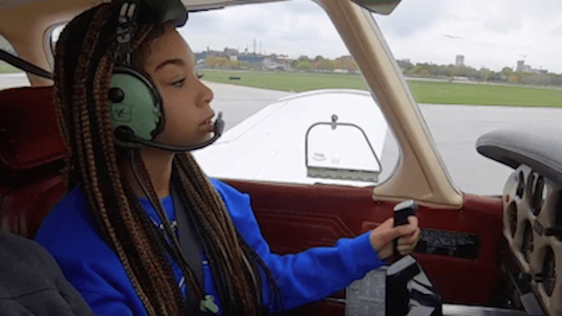 Becauseofthem's tweet photo. Channeling her inner Bessie Coleman, Sydney-Marie Flowers went for her pilot license before her drivers license! 
https://t.co/j3XhDrxuaa https://t.co/toUw8YEGwW