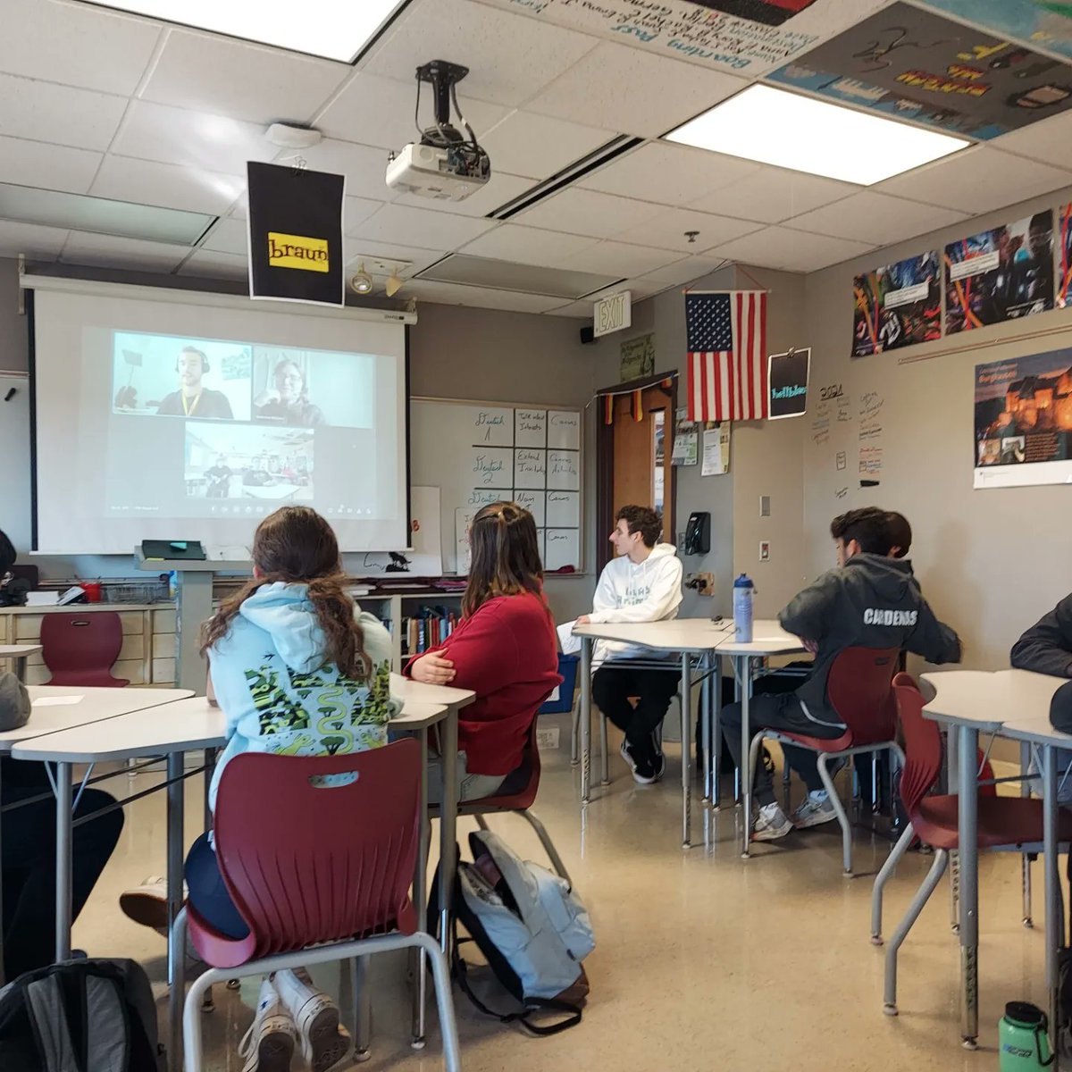 HerrProfHiggins's tweet image. On #PRNGW22 Business Connections Day, @PrairieRidgeHS alumni working in Germany called in to talk with students about how German creates career opportunities. Such a pleasure reconnecting with former students. @aatgonline #prexperience #learngerman @SKochPR @JoeTerhaar