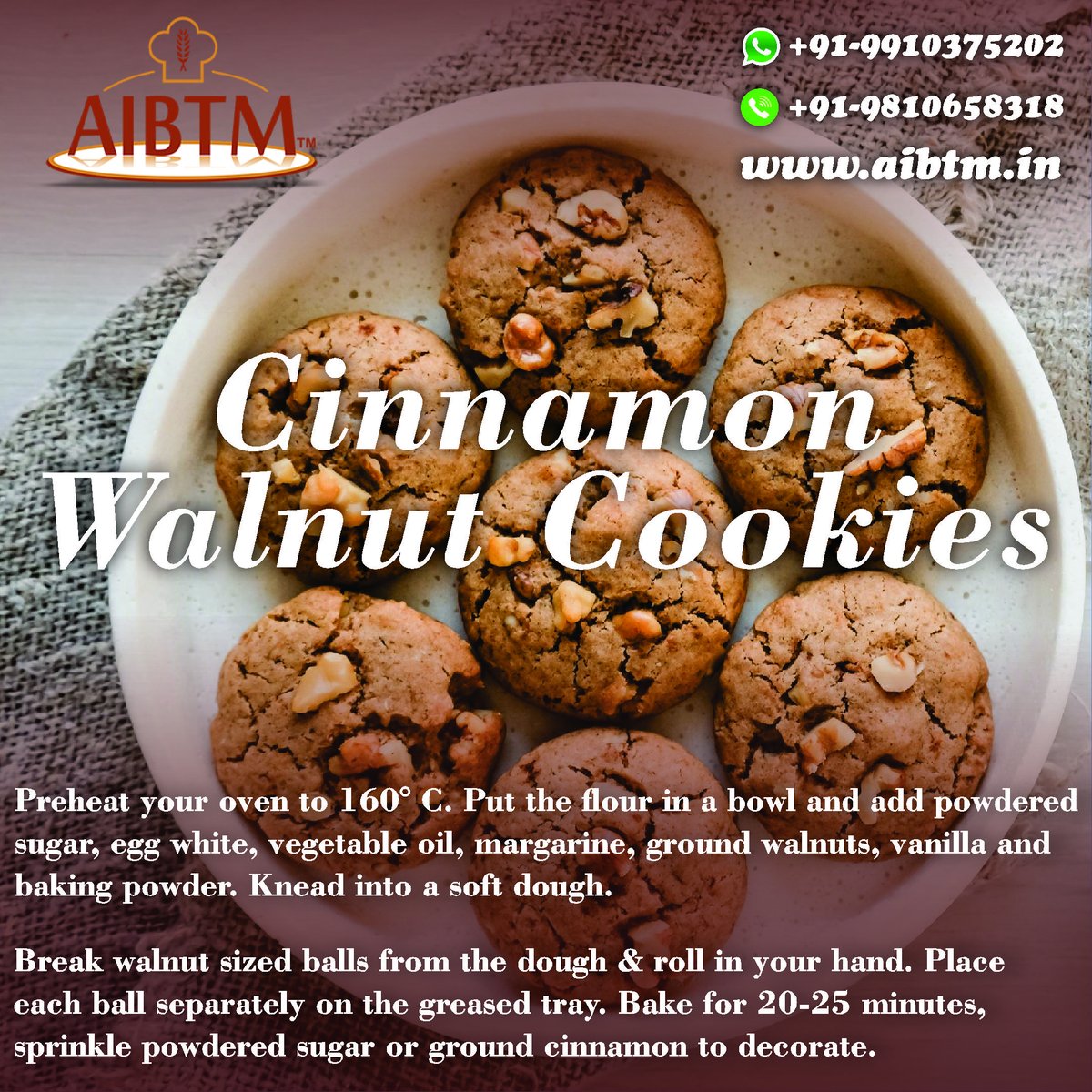 AIBTMINDIA's tweet image. AIBTM offers specialised and customised cookie production course. visit us at aibtm.in

#cookies #cookiesproduction #bakery #bakeryproducts #allaboutbaking #worldbaking #indiabaking