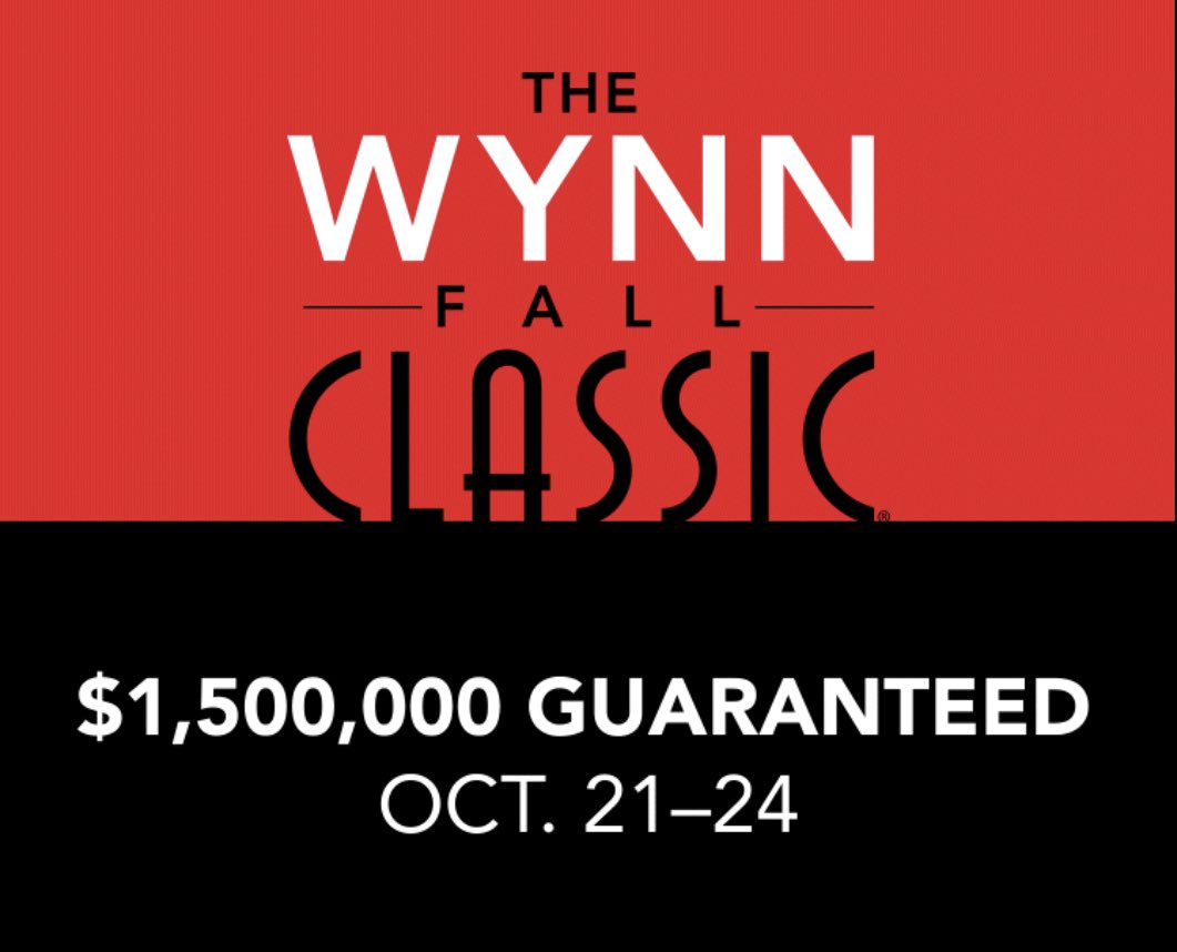 Join us tomorrow as we kick off the Wynn Fall Classic $3,000 NLH Championship $1,500,000 GTD. For event information, please visit wynnpoker.com