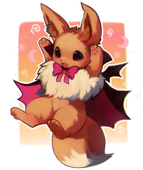 f0xlett's tweet photo. spooky eevee! 🦇 https://t.co/xOJ2dDroir