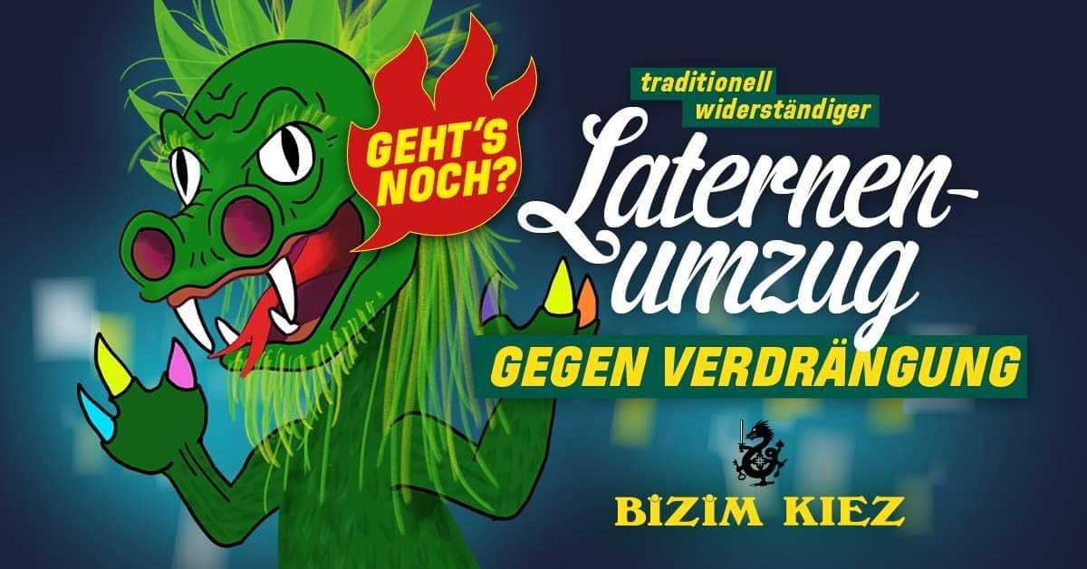 Geht's noch? #Mieten und Preise gehen hoch. Die Nachbarin soll gehen?!🐲Wenn du denkst, es geht nicht mehr, kommen wir als Drache her. Zusammen sind wir #Kiezdrache gegen #Verdrängung - wir leuchten beim widerständigen #Laternenumzug am Sa 19.11. #b1911 16:30 ab Rio-Reiser-Platz