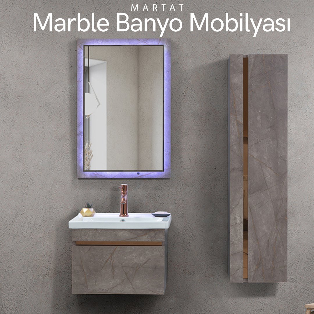 MARTAT BANYO'dan Marble 60 cm Banyo Mobilyası, dikdörtgen şık aynası ve modern tasarımı ile banyolarınızda...
#armaseramik #martatbanyo #banyomobilyaları #banyo #darbanyo #küçükbanyo #banyodekorasyonu #modernbanyo #60cmbanyodolabı  #80cmbanyodolabı #banyoyenileme #bathroomdesign