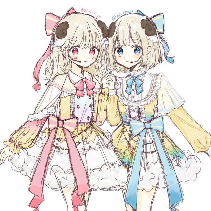 「2girls matching outfit」 illustration images(Latest)