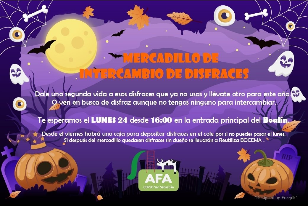 ¡Intercambio de disfraces! Todos a buscar esos disfraces sin uso para intercambiarlos el lunes y así, conseguir que estas fiestas de Halloween sean terroríficamente sostenibles 😉👻👽