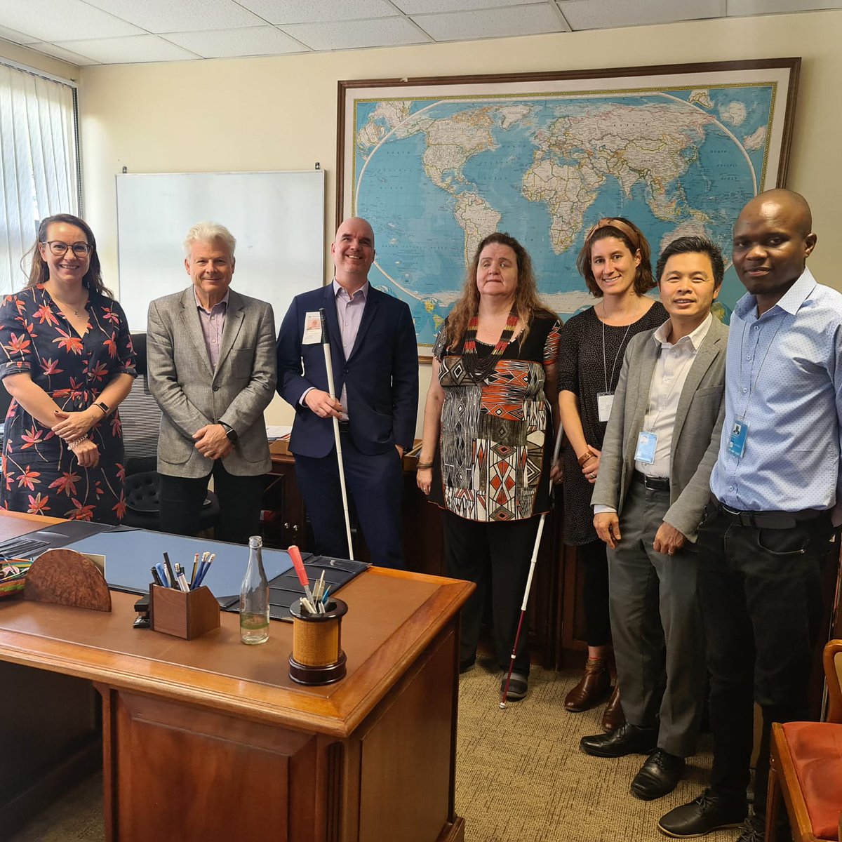 BlindUnion's tweet photo. The @BlindUnion team met with UN Habitat at their offices yesterday to discuss furthering their collaboration to promote inclusive &amp; accessible urban development. Thanks @UNHABITAT for a great partnership! https://t.co/92ZI1kR8Gf