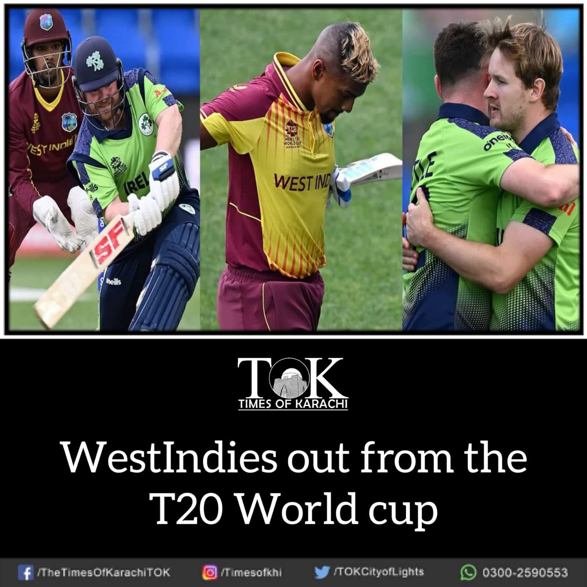 Breaking: Ireland won by 9 wickets and knocked out 2 times champion west indies from T20 World Cup 2022. #TOKAlert #Ireland #WestIndies #IREvWI Details, bit.ly/3VPFvHE