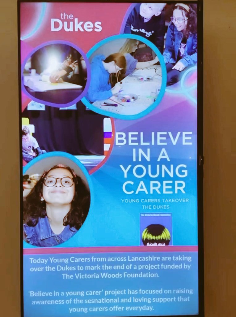 mjswoodhead's tweet photo. STRONG VIBES yesterday at @TheDukesTheatre for #BelieveInTheYoungCarer. Stunning work from the young people. Workshops, CPD l, a film with a pizza van AND fish &amp; chips. Big day. Thanks @LYCservice, you're wicked. https://t.co/Q7vwwDxS3t