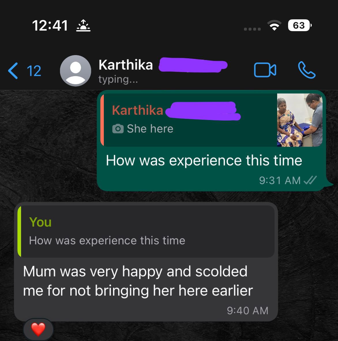 SehjKashyap's tweet photo. When your partner takes her mom to the clinic your startup runs and you get back this message 😮💨😅 #Clinikk things are going well 💜 https://t.co/0NcOePxRJI