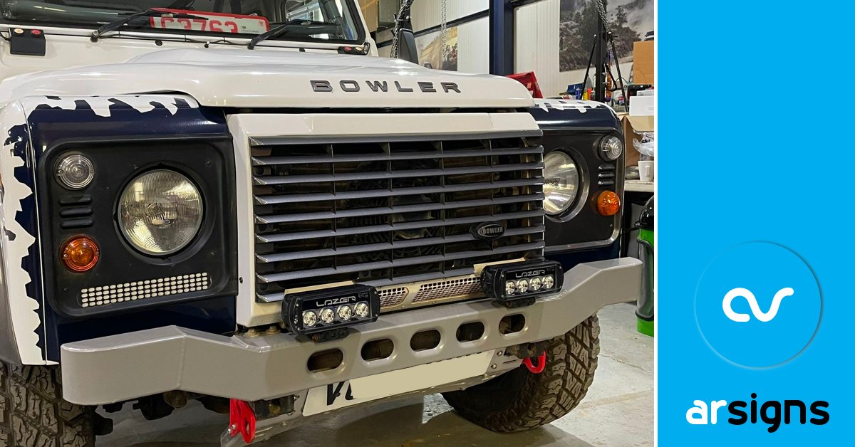 ArSigns's tweet image. It's great to be back working with @bowlermotors - it's always worthy of a #FineSignFriday. As per usual, we never know what we'll encounter when we pitch up - safe to say this #landrover design is subtle leaving all the excitement under the bonnet!