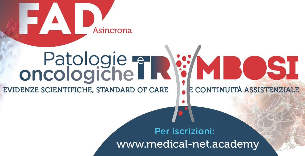 MedicalNet9c's tweet photo. Vi presentismo la #FAD #ECM #GRATUITA "#Patologie #oncologiche e #trombosi: evidenze #scientifiche, standard of #care e continuità #assistenziale"
➡️ https://t.co/C2wr17cGTx
🗓️ 26 #settembre-31 #dicembre
🎯 Crediti #ECM 6
✅ Target #MedicinaGenerale,#MedicinaInterna e #Oncologia https://t.co/FFWWmyCiOY