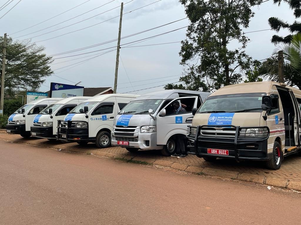 Today, #WHOUganda has deployed ten vehicles to #Mubende district to support transport of health workers during the movement restriction period in the district. This will ensure the continuity of essential health services even during the #EbolaOutbreak in the country.