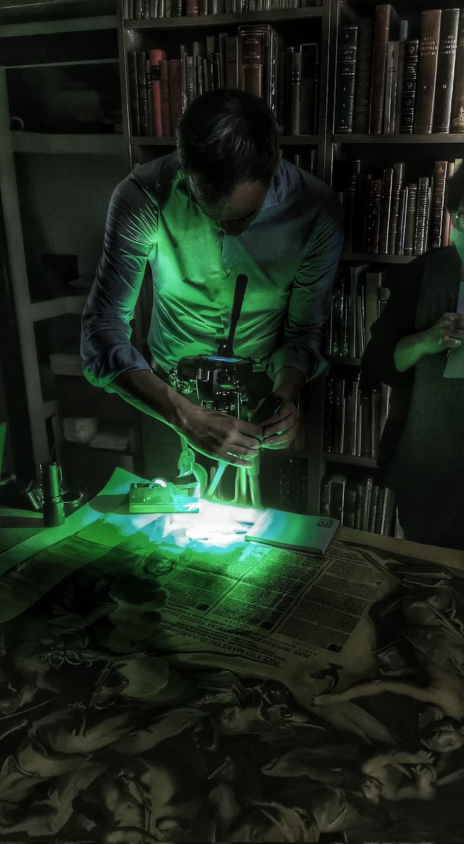 science_ser's tweet photo. Recovering (with @rakeldelgado79  @LlibreriaF and @BiblioCatalunya) hidden writings with modified full spectrum camera 📷 on a piece from 1753.

Thank you for letting me participate in this interesting project 👏

#IRlight #UVlight https://t.co/WwOs8zBkXs