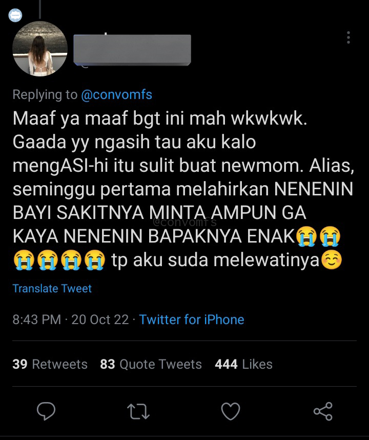 convomfs's tweet photo. 🤍 warning nsfw ,  🔞 ,  18+   ⚠️
.
Gua ngakak dan ngilu bacanya 😭😭 https://t.co/36HJpOdQgP