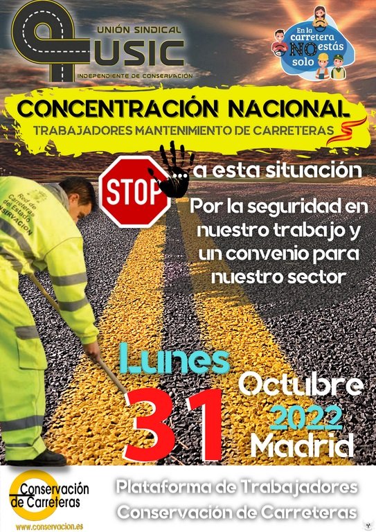 personalconserv's tweet photo. Gracias a @USIConservacion y @ConservacionC por organizar la concentración nacional de los trabajadores de mantenimiento de carreteras, ya era hora de que alguien hiciese algo. Allí estaremos compañeros. #ConvenioJustoYA #PeligrosidadReconocidaYA #BastaYA https://t.co/NqzNHJfD0b