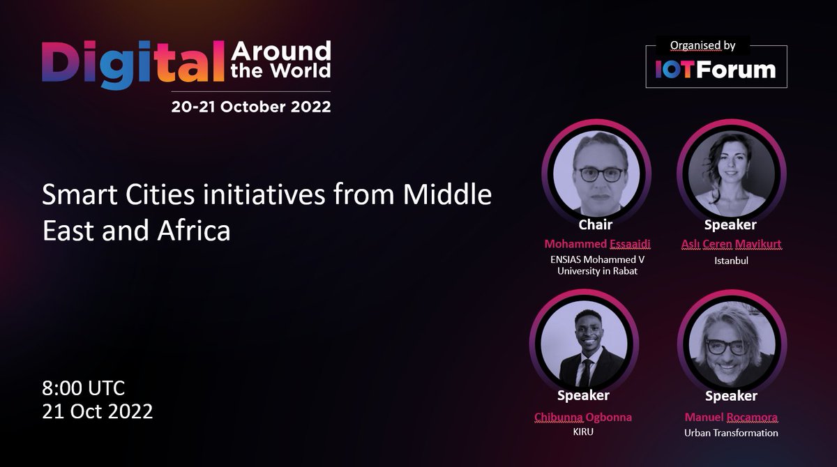 #DAW22 - Join us at 8:00UTC/10:00CEST to hear
Mohamed Essaaidi, Mohammed V University in Rabat 
Aslı Ceren Mavikurt, Orta Doğu Teknik Üniversitesi
Chibunna Ogbonna, KIRU
Manuel Rocamora, Urban Transformation
Niksha Maharaj, Durban University of Technology
teams.microsoft.com/l/meetup-join/…