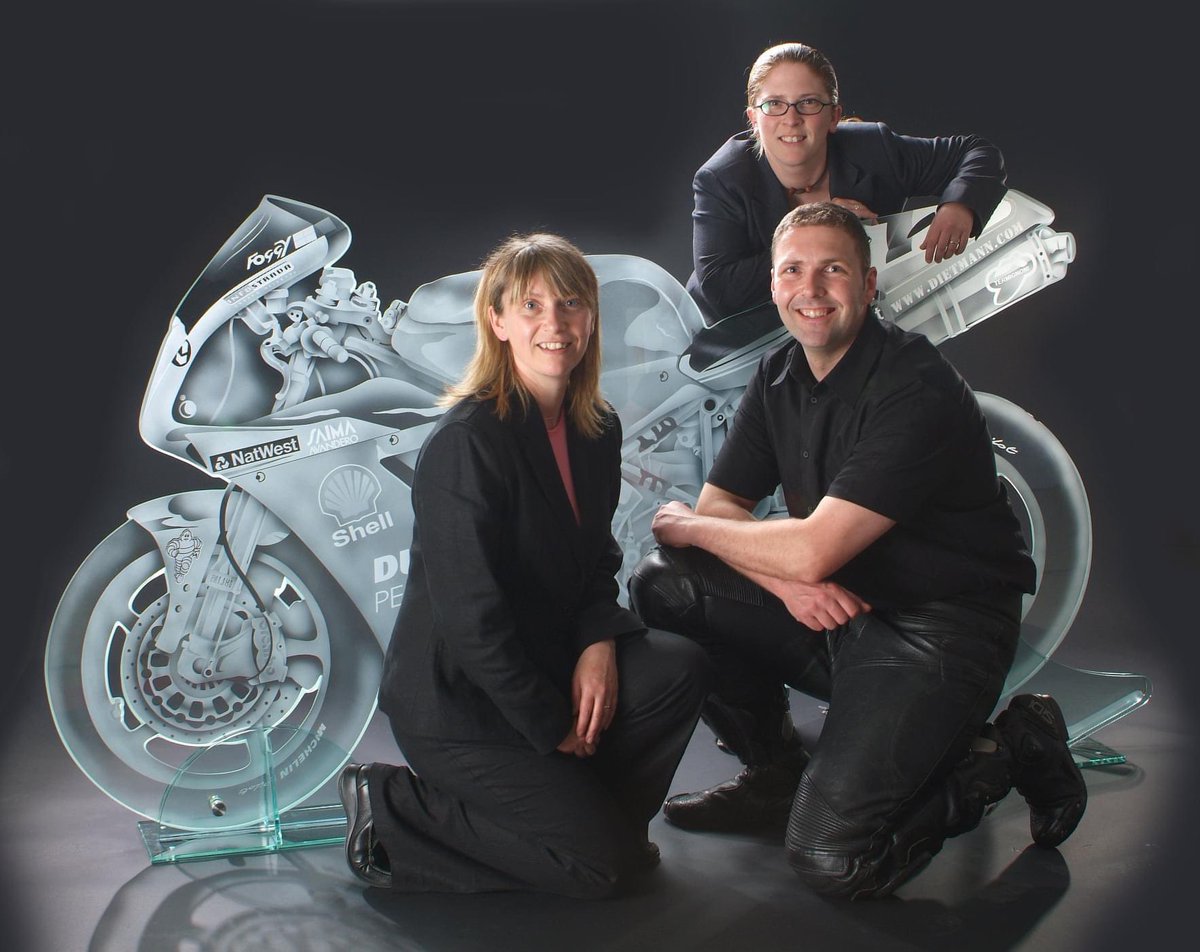 Our beautiful glass Ducati motorcycle auctioned for charity a few years ago. Our glass designer Clive Sparkes shows off his skills goglass.co.uk