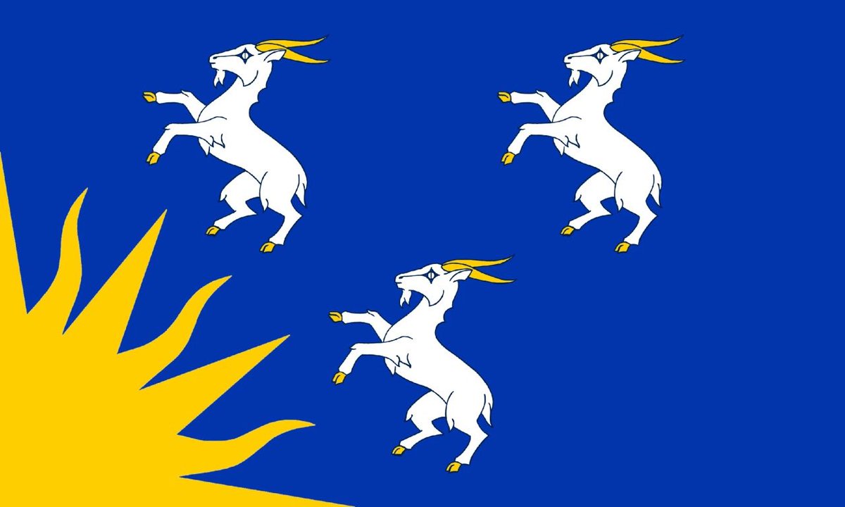 RealCounties's tweet photo. The unusual and rather striking flag of Meirionydd (#Merioneth/Merionethshire) was registered in 2015.

It is derived from the description of a banner borne by the men of #Meirionnydd at the Battle of Agincourt, in a 17th century poem.

🇬🇧 #HistoricCounties | #CountyFlags 🏴󠁧󠁢󠁷󠁬󠁳󠁿 https://t.co/An7sDq2T05